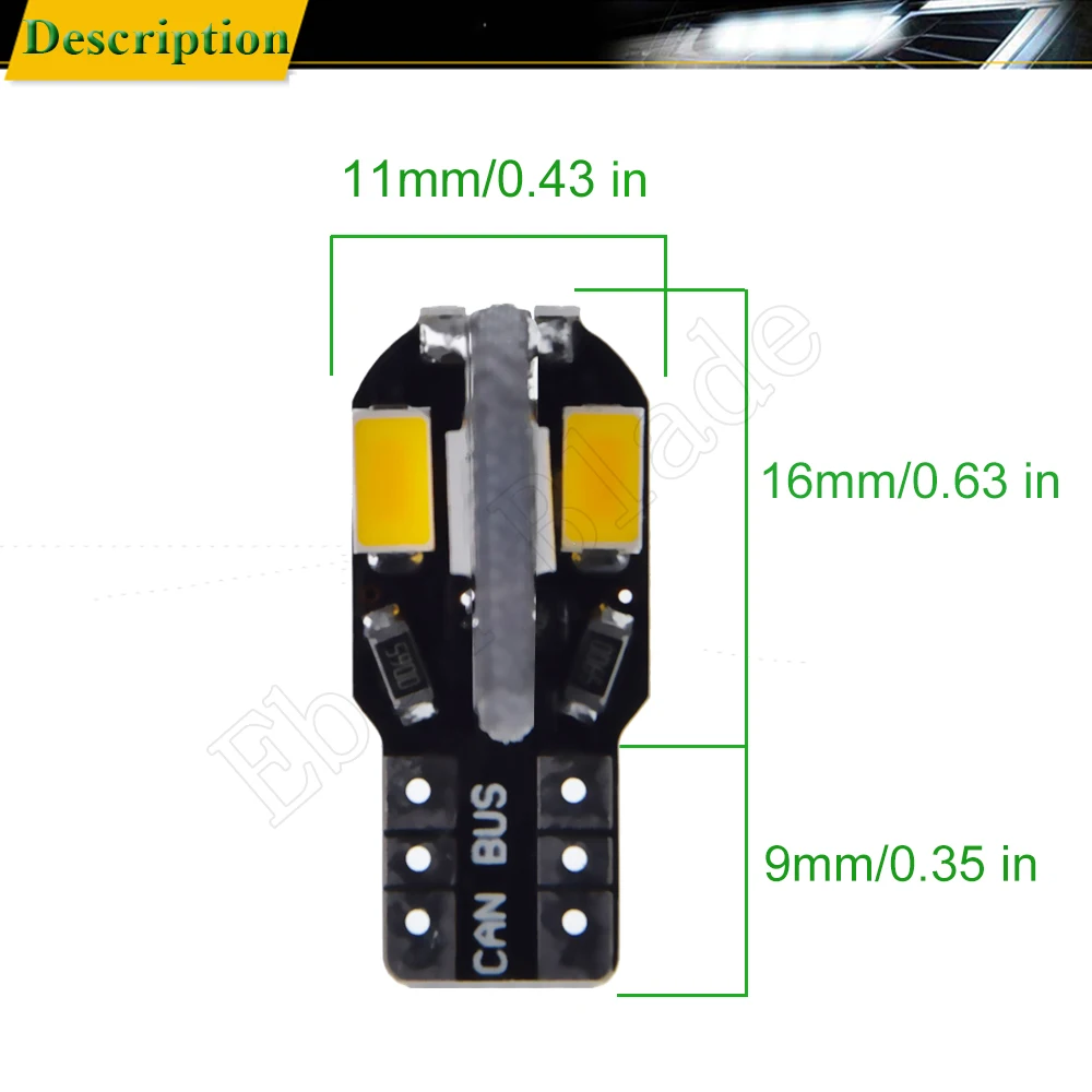 10 шт. T10 Led Canbus W5W Светодиодная лампа 168 194 салона автомобиля сигнальная купольная