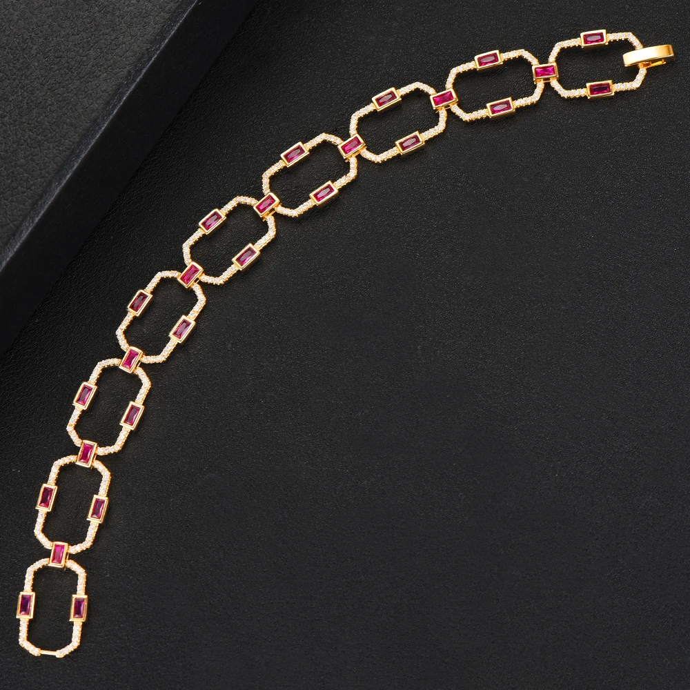 GODKI роскошные квадратные звенья цепи браслеты кубический циркон CZ винтажные богемные манжеты браслеты для женщин Femme модные ювелирные изделия