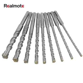 

Realmote 9pcs/set Carbide Round Handle Cross Drill Bit Two Pits Slots Wall Opening Concrete Drilling Power Tool Accessories