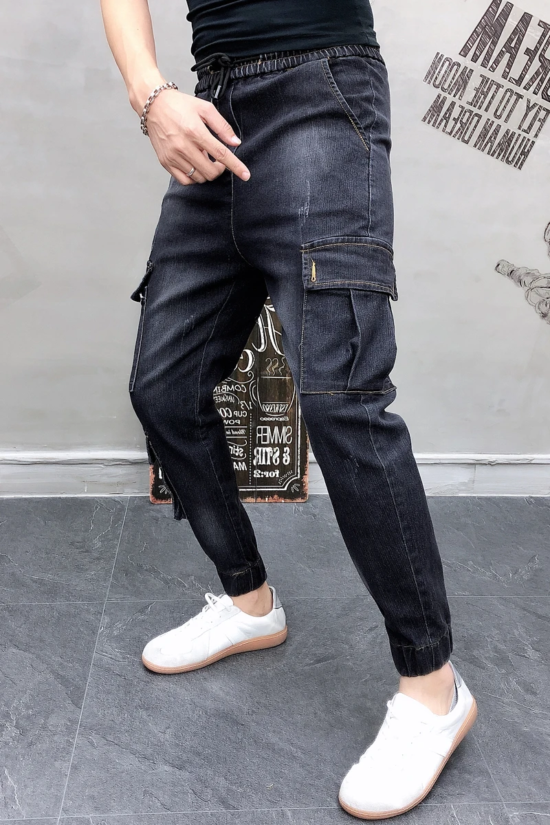 Осень зима новые Джоггеры мужские джинсы корейский Slim Fit повседневные брюки
