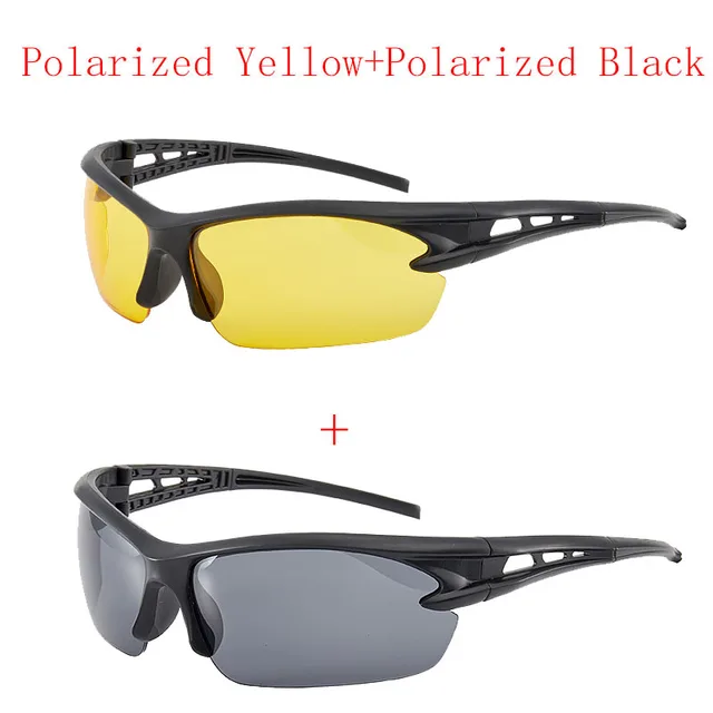 New 2 Pack Polarized Car Night Vision Goggles Sunglasses Night Driver Driving Goggles Unisex UV400 Glasses Auto Parts P Yellow P Black C