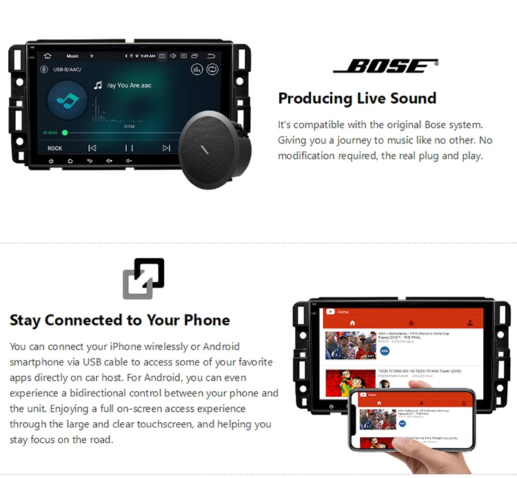 Best 8" Newest Android 9.0 Multi-functional Car Stereo GPS Navi for Chevrolet GMC Buick 2GB RAM Bluetooth 5.0 Bose System support 5 Best 8" Newest Android 9.0 Multi-functional Car Stereo GPS Navi for Chevrolet GMC Buick 2GB RAM Bluetooth 5.0 Bose System support 5