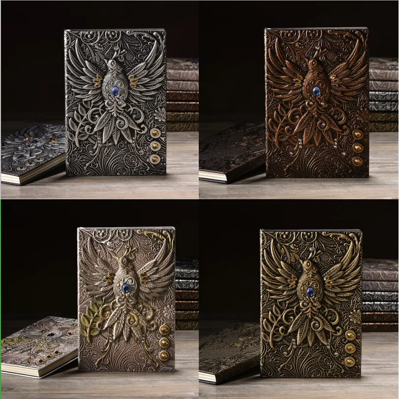 

Popular Note Book 3D Vintage Embossed Phoenix Notebook Diary Book Notepad Travel Notebook "Best Christmas Gift For Students"