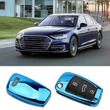 

Folding Key Case Shell for Audi A1 A3 A4 A5 Q7 A6 C5 C6 Car-styling Protect Bag Shell Key Holder Car Key Cover