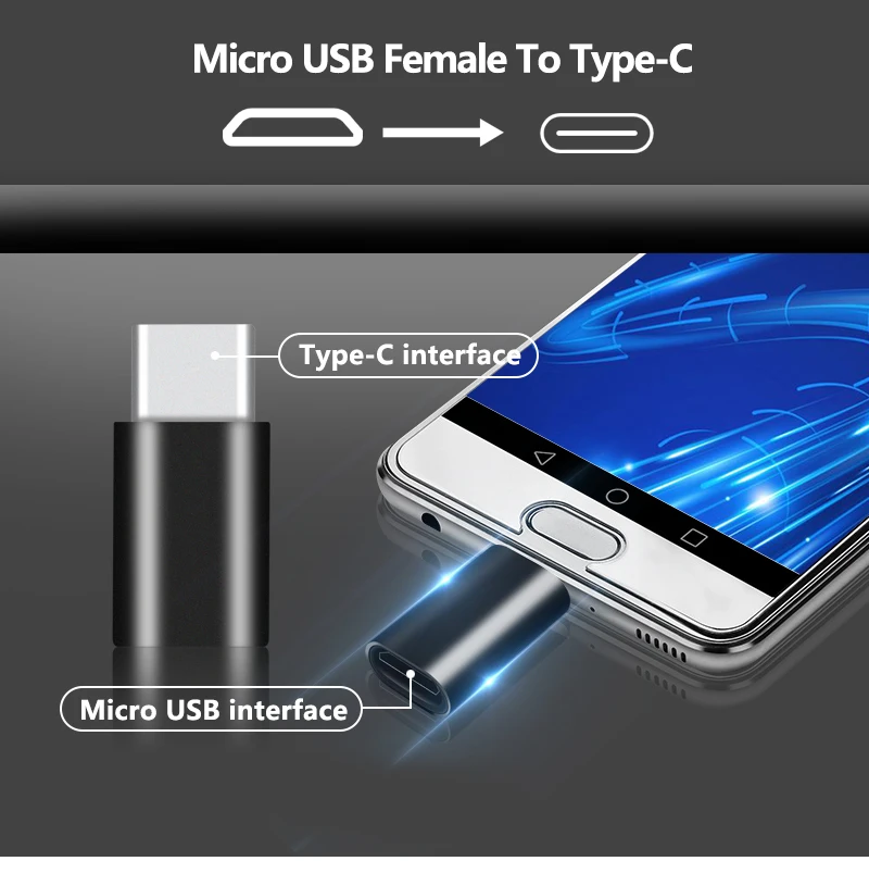 Mini Mobile Phone Adapter Micro USB To Type-C Connecter USB Data Transfer Charging Adapter Connector For Mobile Phone Tablet