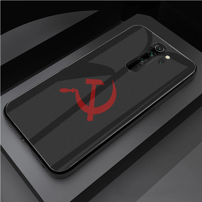 USSR Soviet Emblem Tempered Glass Phone Case For Redmi Note 5 6 7 8 9 Pro Note8T Note9S Redmi8 9 Cover Shell xiaomi leather case