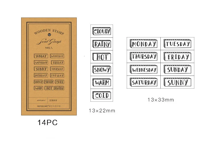 DIY Деревянные уплотнения погода милый цифровой шаблон штамп резиновый ясный штамп буквы искусство слово украшение штамп для ежедневника