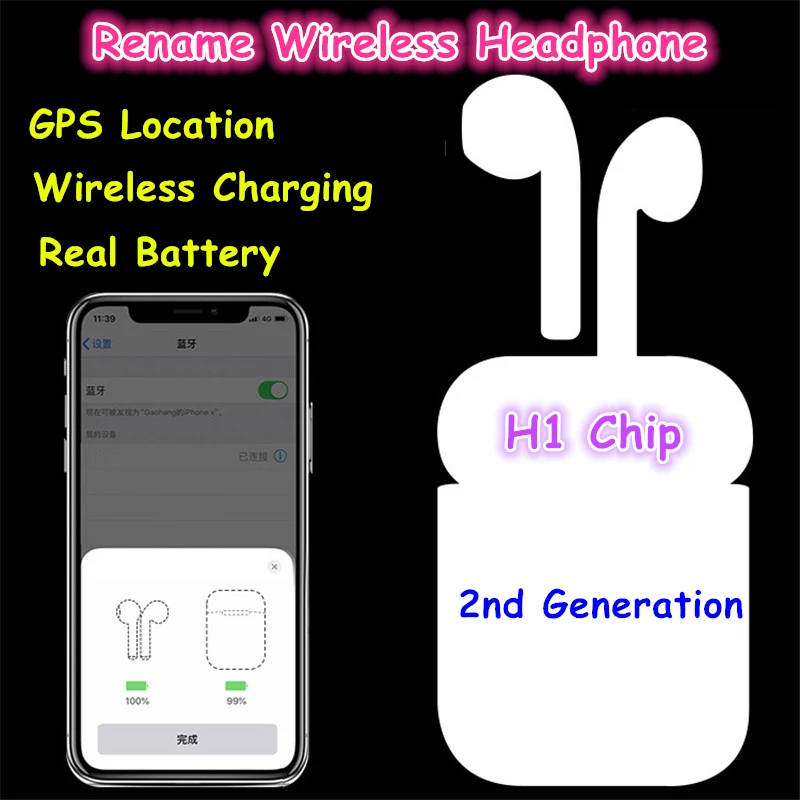 TWS беспроводные наушники Air 2 Bluetooth 5 0 с интеллектуальным датчиком беспроводной