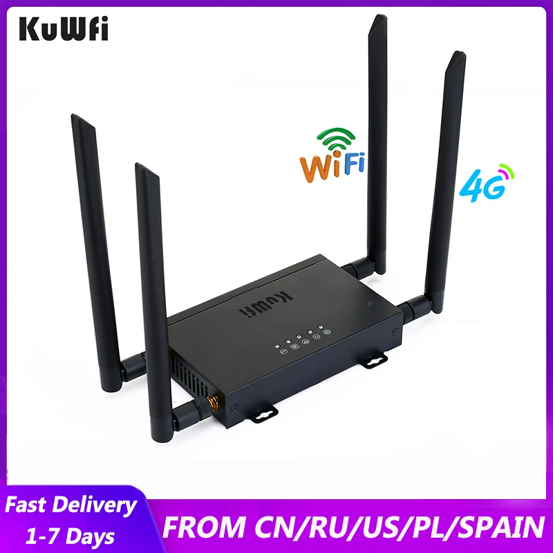 Беспроводной маршрутизатор KuWFi 4G LTE 300 Мбит/с Cat 4 высокоскоростной Wi-Fi CPE со слотом