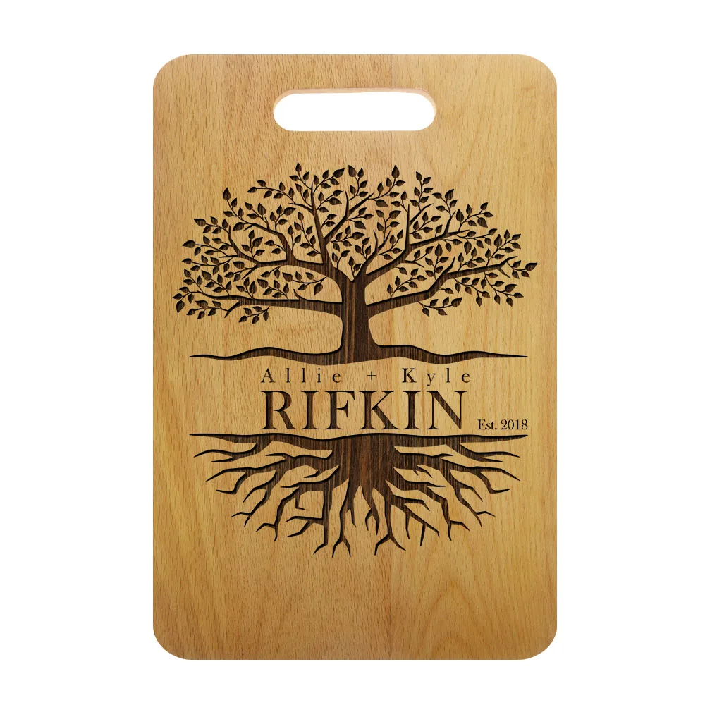 Дерево жизни Персонализированная разделочная доска лазерная гравировка Мясник