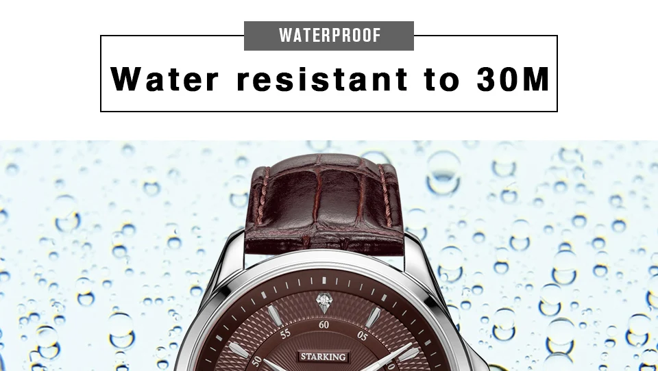 STARKING Top Brand Luxury Men's Watch Rerto Design Automatic Self-wind Stainless Steel WristWatch Waterproof relogio masculino