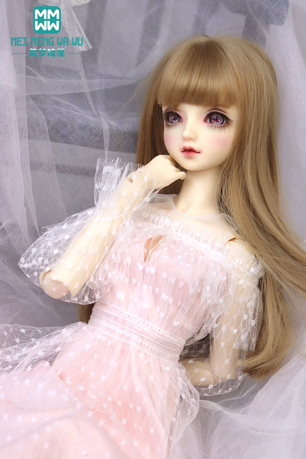 

58-60cm 1/3 BJD SD DD Toys Ball Jointed Doll clothes Fashion wedding dress pink, white, black
