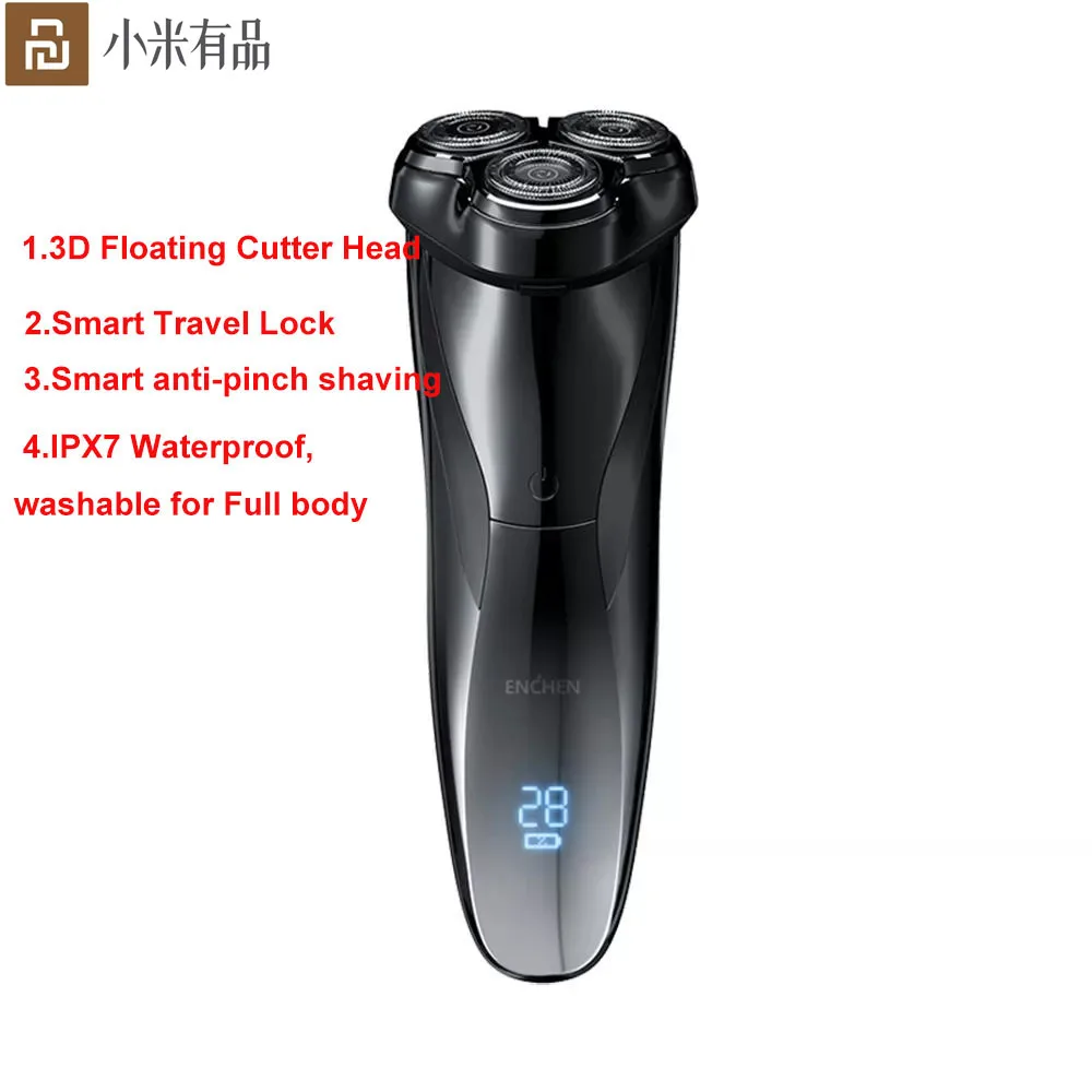 Новинка Youpin Enchen Black Stone3 Pro 3D электробритва IPX7 Водонепроницаемая моющаяся бритва