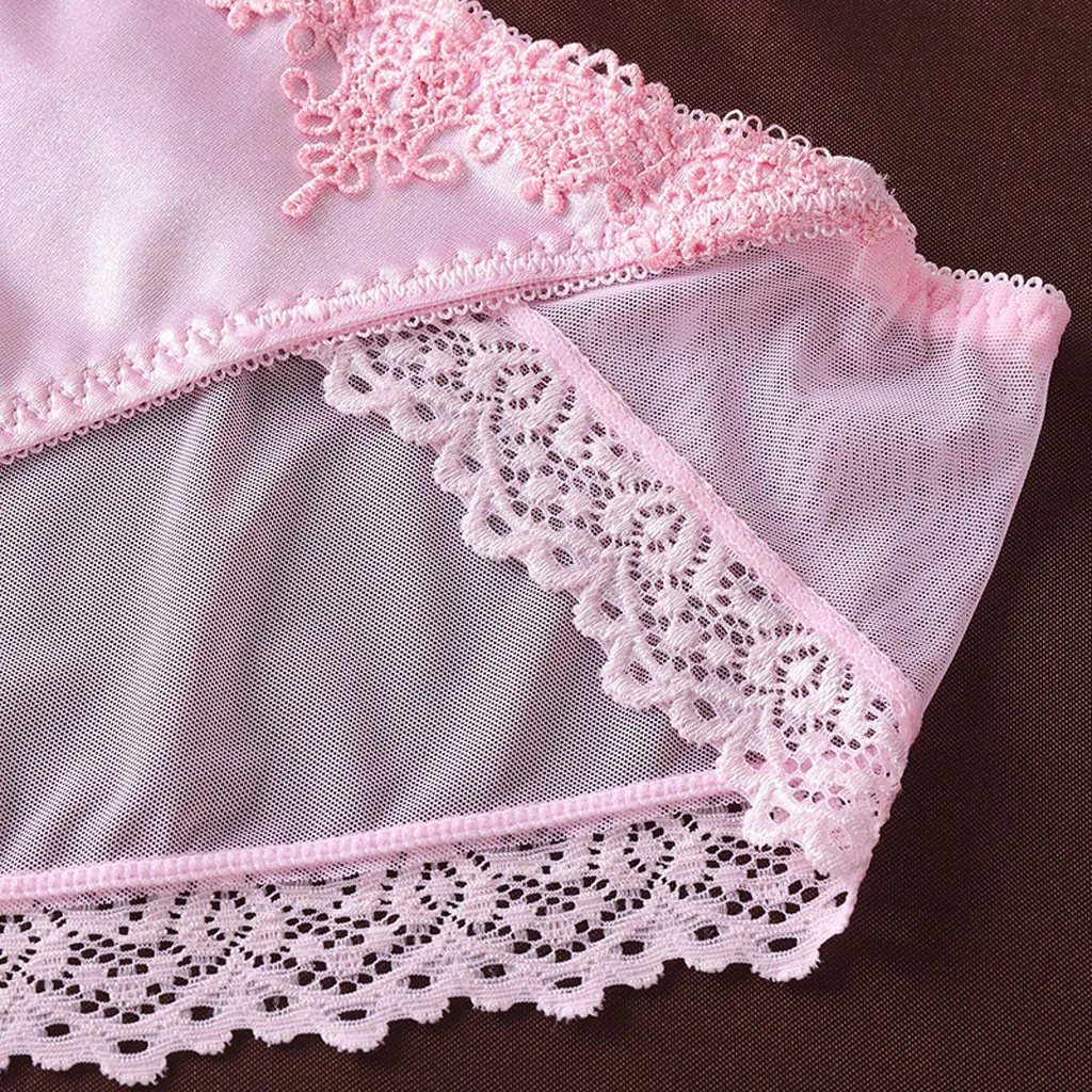 Satin Silk Panties Sexy Panty Briefs Lace Panties Women Underwear