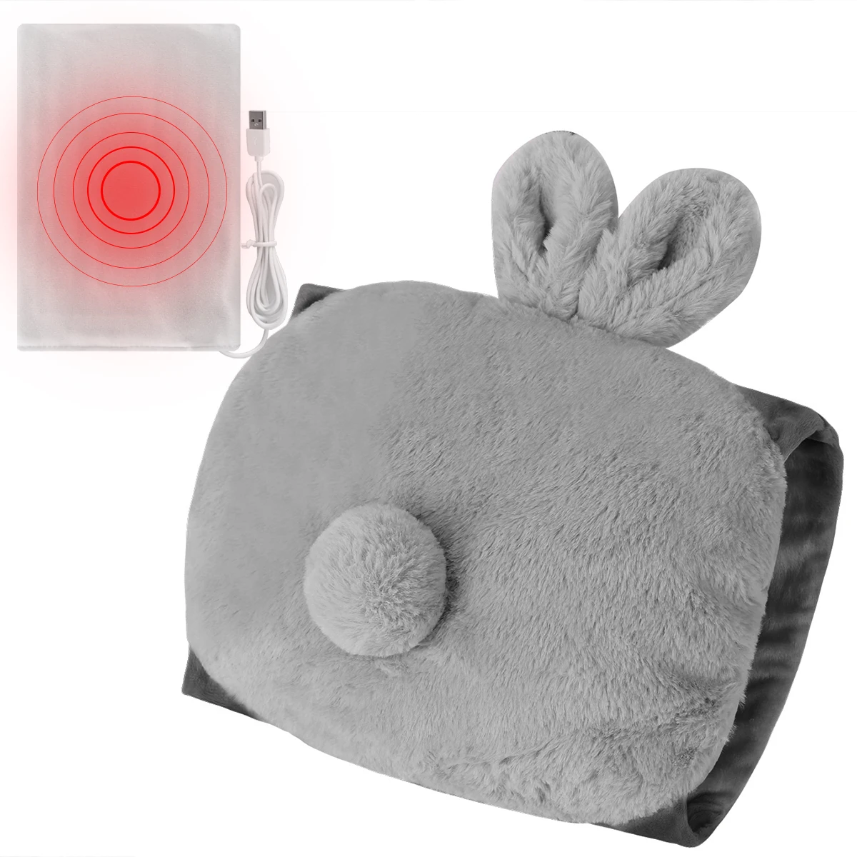 

Puseky Cartoon Rabbit Tail warm winter hand warmer pillow warm hand plush toys Girls Valentine's Day gift