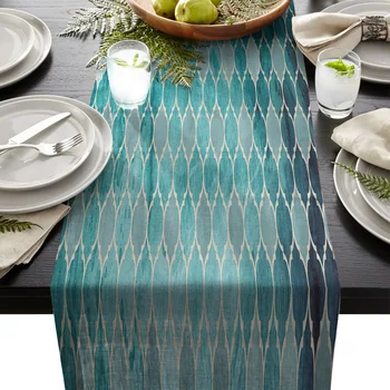 

Moroccan Green Geometric Table Runner Table Flag Home Party Decorative Tablecloth Table Runners for Wedding