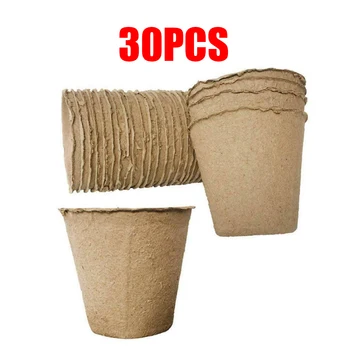 

20/30/50PCS Garden Plants Nursery Paper Pots Paper Pot Plant Starters Seedling Herb Seed Nursery Cup Kit Organic Biodegradable