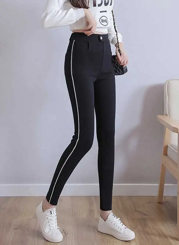 Джинсы-карандаш размера плюс, высокая талия, женские, высокая эластичность, обтягивающие, пуш-ап, стрейчевые, обтягивающие джинсы, женские, большой размер#95