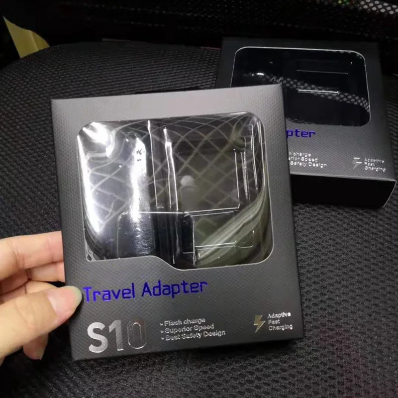 S10 2в1 ЕС США вилка USB настенное зарядное устройство AC зарядный кабель типа C Быстрая Зарядка адаптер для путешествий Розничная посылка для samsung S10 S9 plus