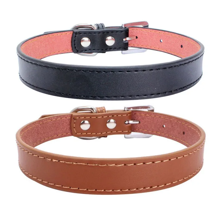 Padded Synthetic Leather Dog Collar Heavy Duty Pet Collars for Large Medium Dogs BJStore