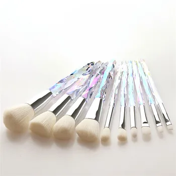 

10Pcs/Set Makeup Brushes White Crystal handle For Eyeshadow Foundation Concealer Contour Powder eyelash Blending brush T10195