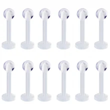 Ювелирное изделие, кольцо для пирсинга губ, 5 шт., прозрачные, невидимые серьги-гвоздики из гибкого биопласта и пластика