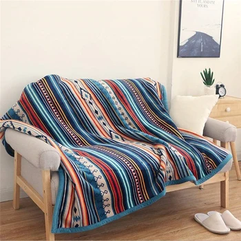 

Soft Plush Bedspread Flannel Fleece Blanket for Couch Sofa Dropship Bedding Outlet Throw Blanket Solid Color Striped Bed Blanket
