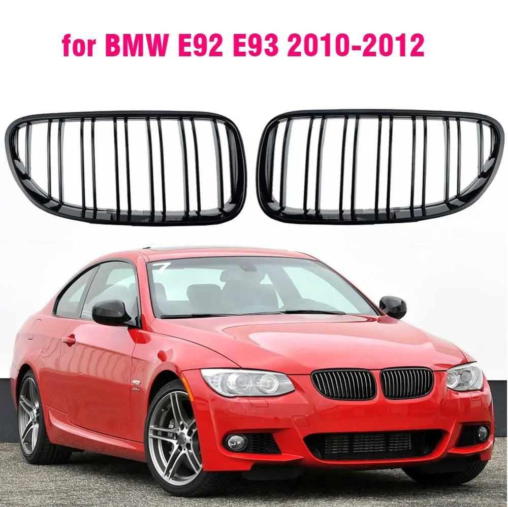 Front Grille Kidney Grill For BMW E92 E93 320I 330I 328i 335i 2010 2011 2012 Car Styling Gloss Black Dual Line | Автомобили и