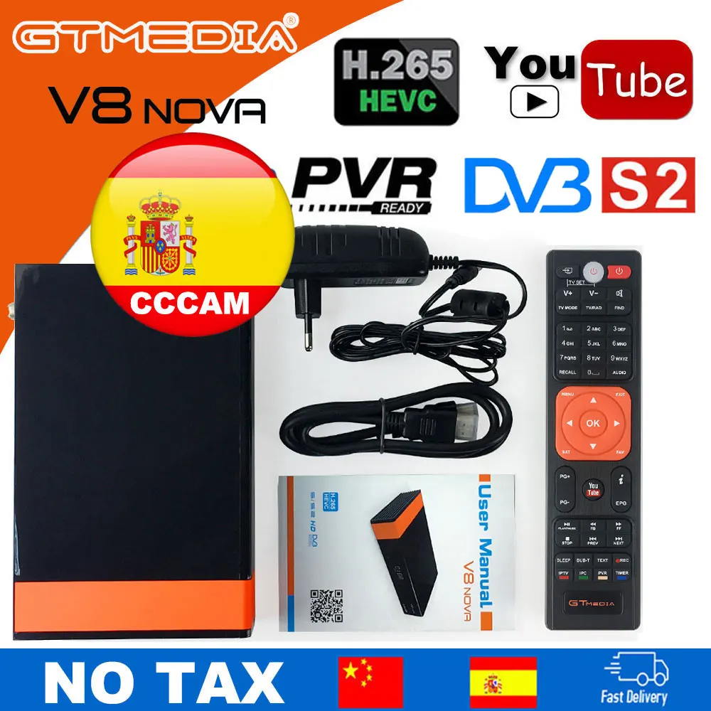 GTMedia V8 Nova DVB-S2 спутниковый ресивер с 1 годом работы в Европе Cccam Испании как и V9