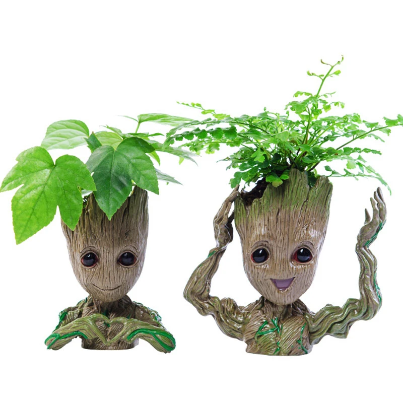 Pot De Fleur Bebe Groot Pot De Fleurs Mignon Jouet Stylo Porte Pot Pvc Heros Modele Bebe Arbre Homme Jardin Plante Pot Groot Aliexpress