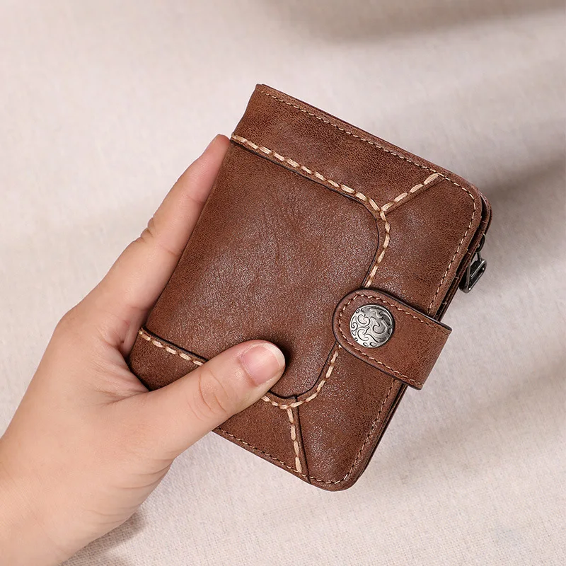 

Women's Wallet 2019 Summer New Style Retro Short Wallet Clutch Buckle Coin Pocket Multi-functional Wallet