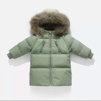 

7 Colors Jackets 2019 Children Winter Clothes Boys Coats Warm Fur Collar Hooded Down Cotton Coats For Kids Girls Boys Outerwear