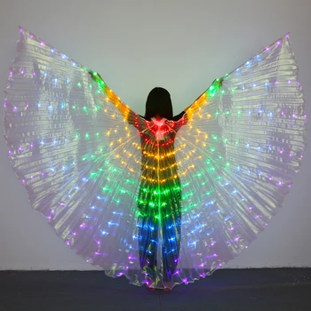 

Glowing Belly Dance Butterfly LED Rainbow Wings Performance Stage Costume