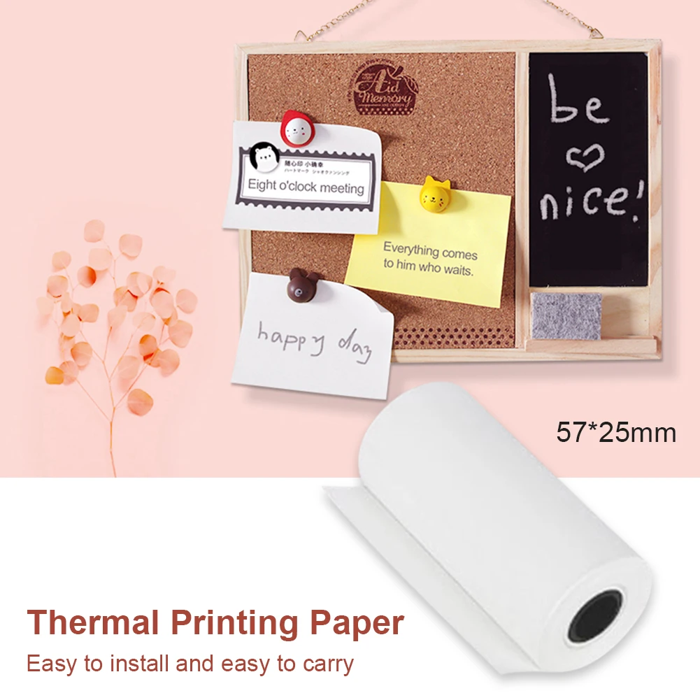 5 Rolls Thermal Printer Paper Instant Print Label for Photo Printer Kids Camera POS Cash Registers 57x25mm Replacement Accessory
