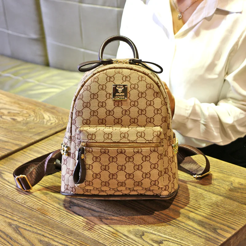 

Korean-style New Style Fashion Presbyopia Backpack Printed Retro Elegant Backpack Cool GIRL'S Versatile Casual Travel WOMEN'S Ba