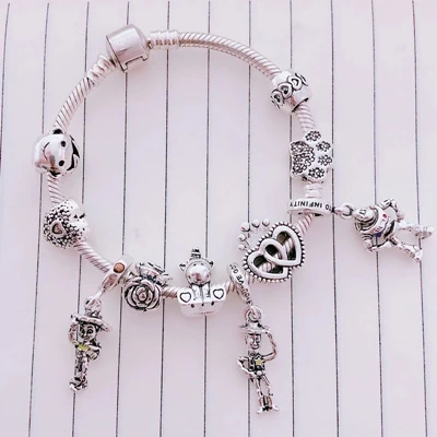 17 Dodocharms, высокое качество, цветная змеиная цепь, прекрасный браслет, Подходит для европейских браслетов-шармов для женщин, сделай сам, изготовление ювелирных изделий - Окраска металла: 17