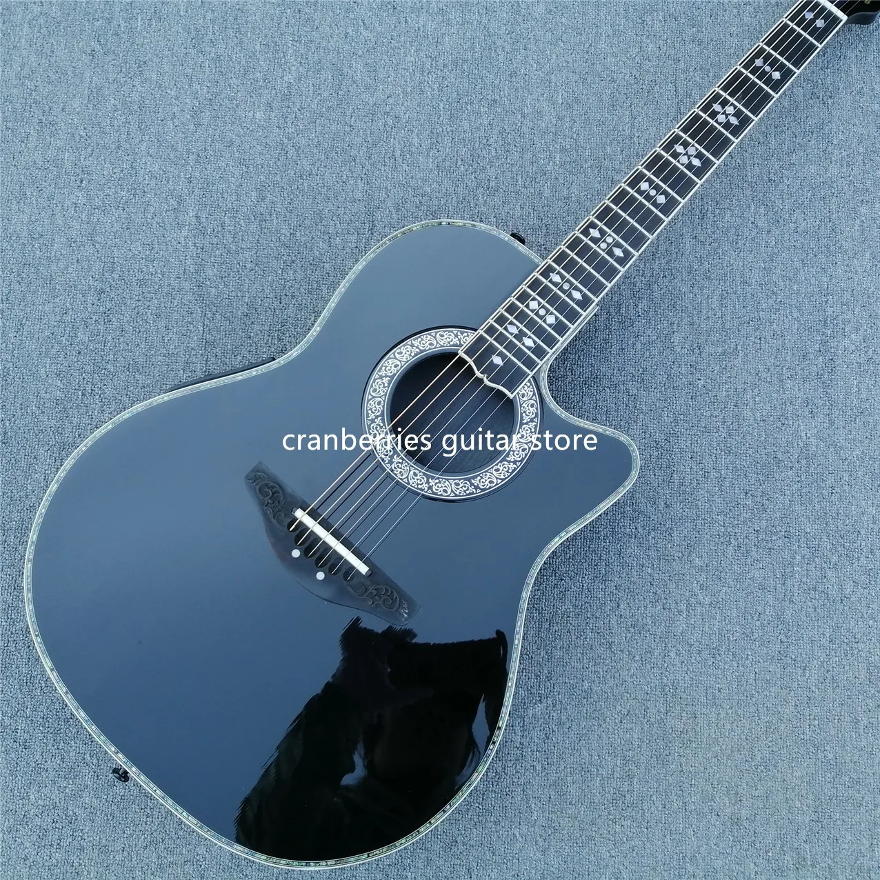 Guitarra acústica eléctrica de fibra de carbono, instrumento de ovación con  respaldo redondo de 6 cuerdas, de buena calidad, envío gratis|Guitarra| -  AliExpress
