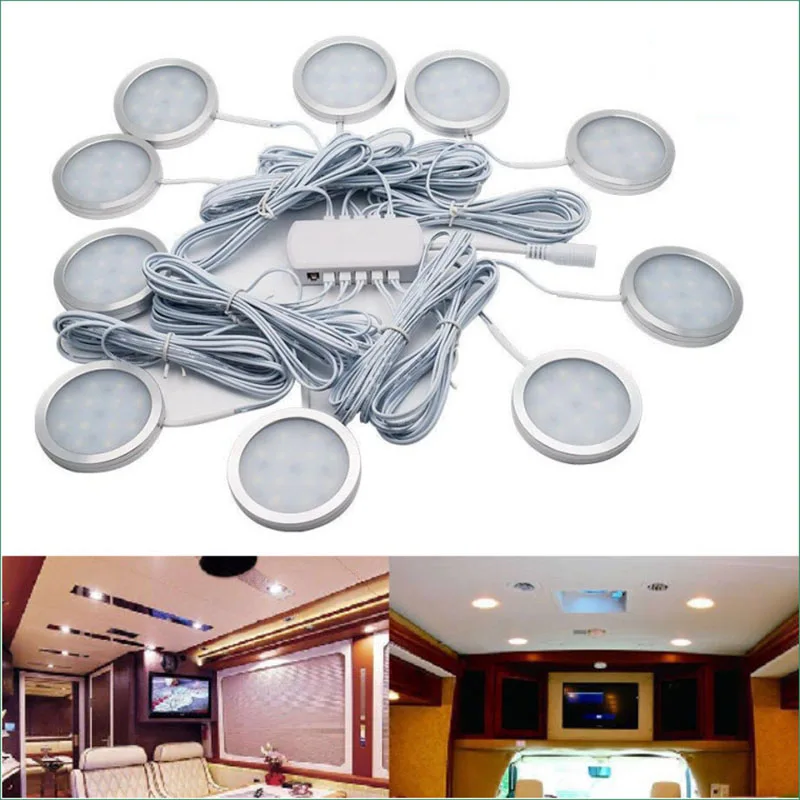 

AIBOO LED Under Cabinet Lighting 3/4/6/8 Lamps Puck Lights with for Under Counter,Shelf Furniture Cupboard Decoration wardrobe