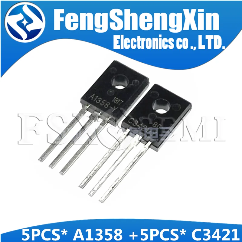 

10pcs 2SA1358 2SC3421 (5PCS* A1358 +5PCS* C3421 ) 2SA1358-Y 2SC3421-Y TO-126 TRANSISTOR