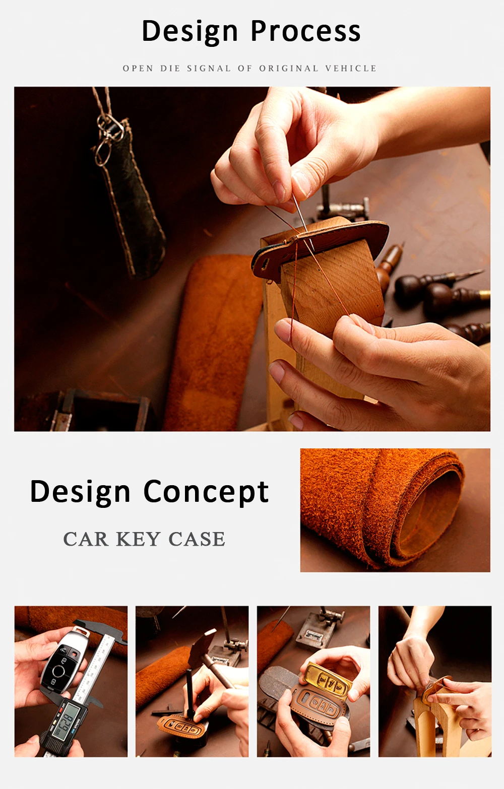 Nuova custodia portachiavi in pelle per Toyota CHR C-HR Camry 2018 2019 RAV4 Keyless Remote Fob Cover portachiavi Protector Keys Bag - H65a7767c9af64b74b0e60e10ed82241du