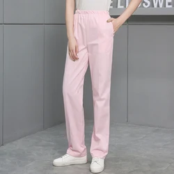 Nurse Pants Elastic Waist Doctor Pants Workwear Summer Winter Work Pants Spa Clinical Beauty Salon Work Scrub Uniform