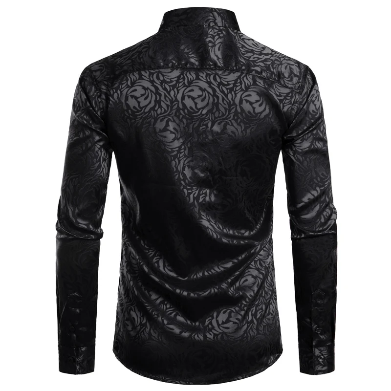 Men's Floral Dress Shirts Long Sleeve Steampunk Shirt Party Club Bar Social Shirt long sleeve shirt