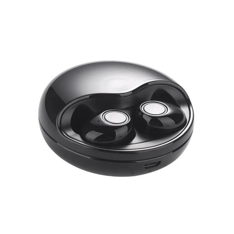 K10 TWS 5,0 Bluetooth наушники Ture беспроводные 3D стерео наушники с микрофоном и зарядным устройством D7 - Цвет: Черный