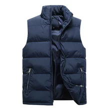 Зимний мужской жилет без рукавов со стоячим Куртка с воротником модная мужская BEEKING стиль пуховая хлопковая одежда без рукавов, одежда на Хлопчатобумажной Подкладке м