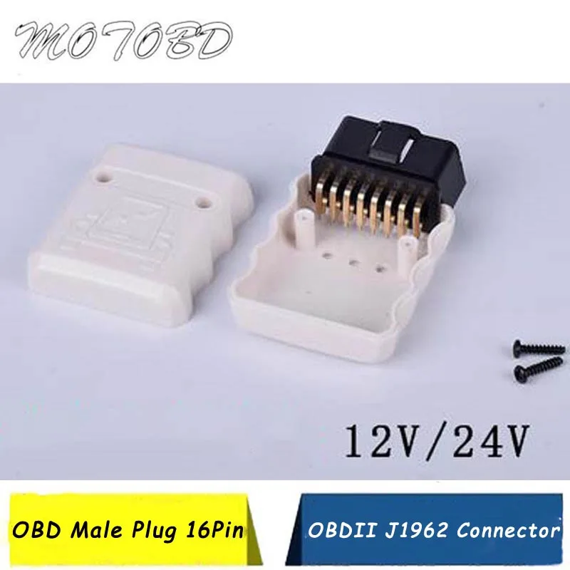 

12V/24V Car Diagnostic Tool OBD Male Plug 16Pin OBD2 Connector OBD 16 Pin OBD II Adaptor OBDII J1962 Connector