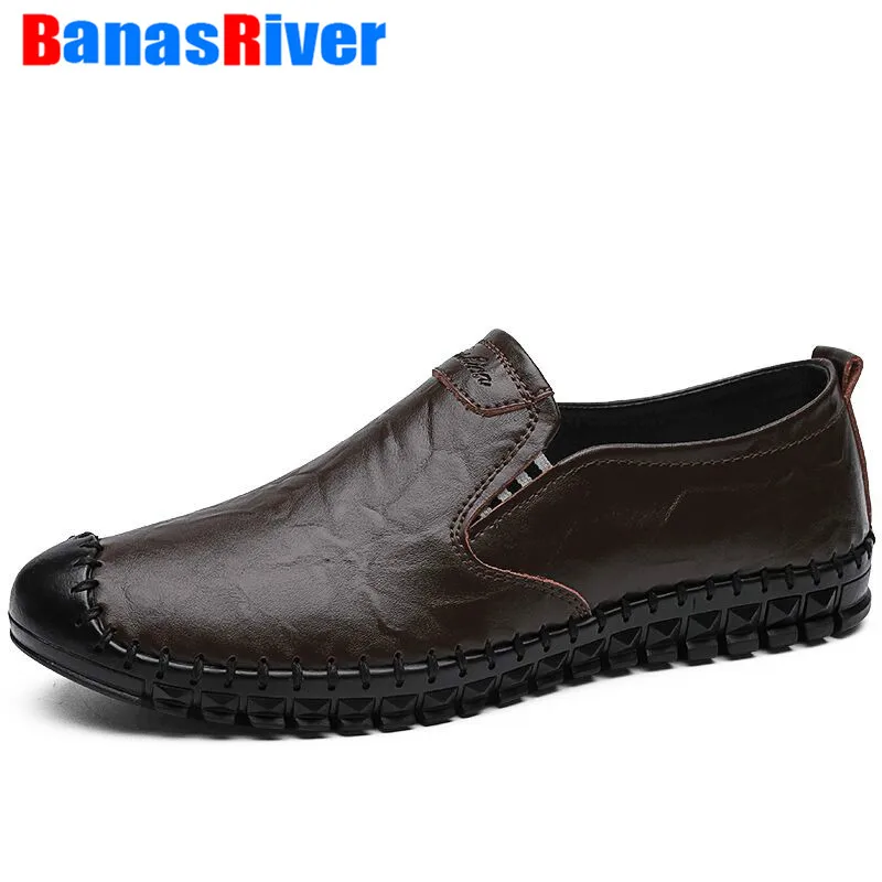 

Outdoor Spring Handmade Casual Shoes Fashion Men's Driving Soft Moccasins Flats Footwear Flats Slip On Loafers Big Size 38-48