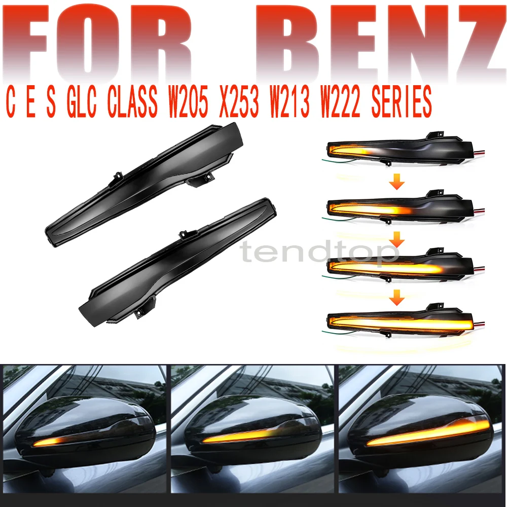 

Flowing Turn Signal Light Side Wing Rearview Mirror Dynamic Indicator Blinker For Benz C E S GLC Class W205 X253 W213 W222
