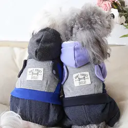 Зимняя куртка для собак Одежда для щенков комбинезон для животных флисовое пальто для собак джинсовый костюм Чихуахуа пуделя домашний