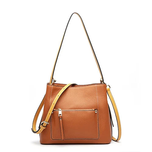VELALISCIO кожаная сумка новая сумка-мессенджер модные сумки из воловьей кожи сумка через плечо сумка-мессенджер женская сумка - Цвет: Brown