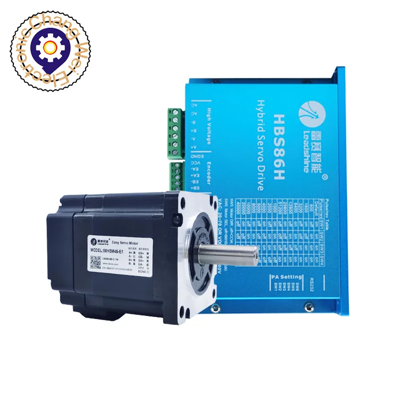 

NEMA34 engraving machine Leadshine hybrid servo motor Kit 86HSM45-E1 voltage 75V torque 4.5N.M + closed-loop drive HBS86H